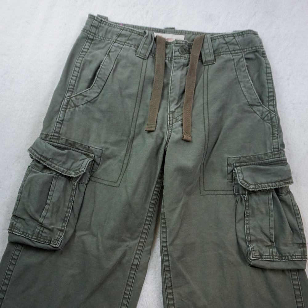 90s Cargo Supply Co. Green Cargo Wide Leg Military Pants Drawstring Mens 30x32